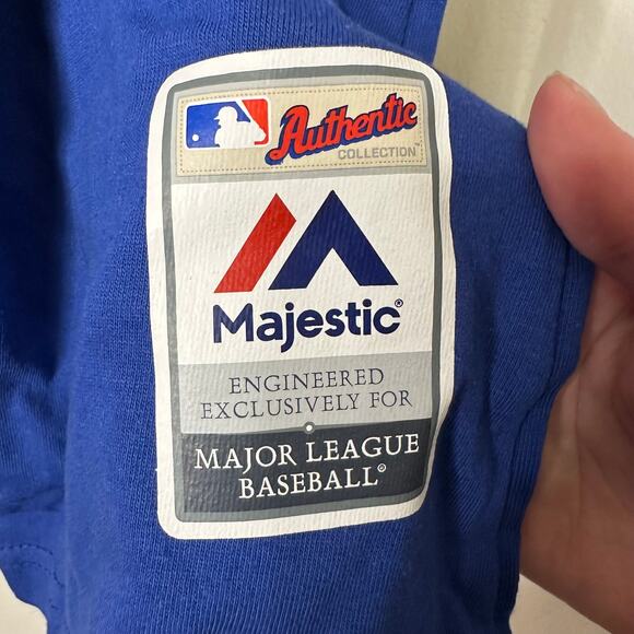 NWT 3XL Majestic Chicago Cubs MLB Authentic Collection T-Shirt Blue Tee Baseball - Picture 5 of 7